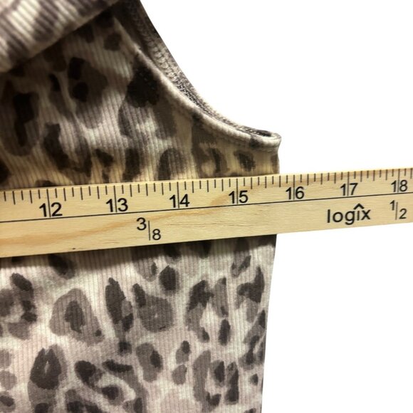 Pilcro Anthropologie Off-The-Shoulder Twist Rib Top Animal Print Size M Brown - Picture 7 of 9